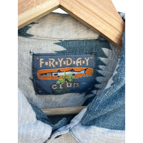 Fryday Club Men's Vintage 80s Hawaiian Shirt Short Sleeve Bird Print Size LARGE - Picture 6 of 8